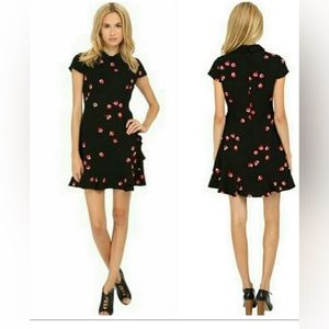 Kate Spade Poppies Collared Ruffle Dress